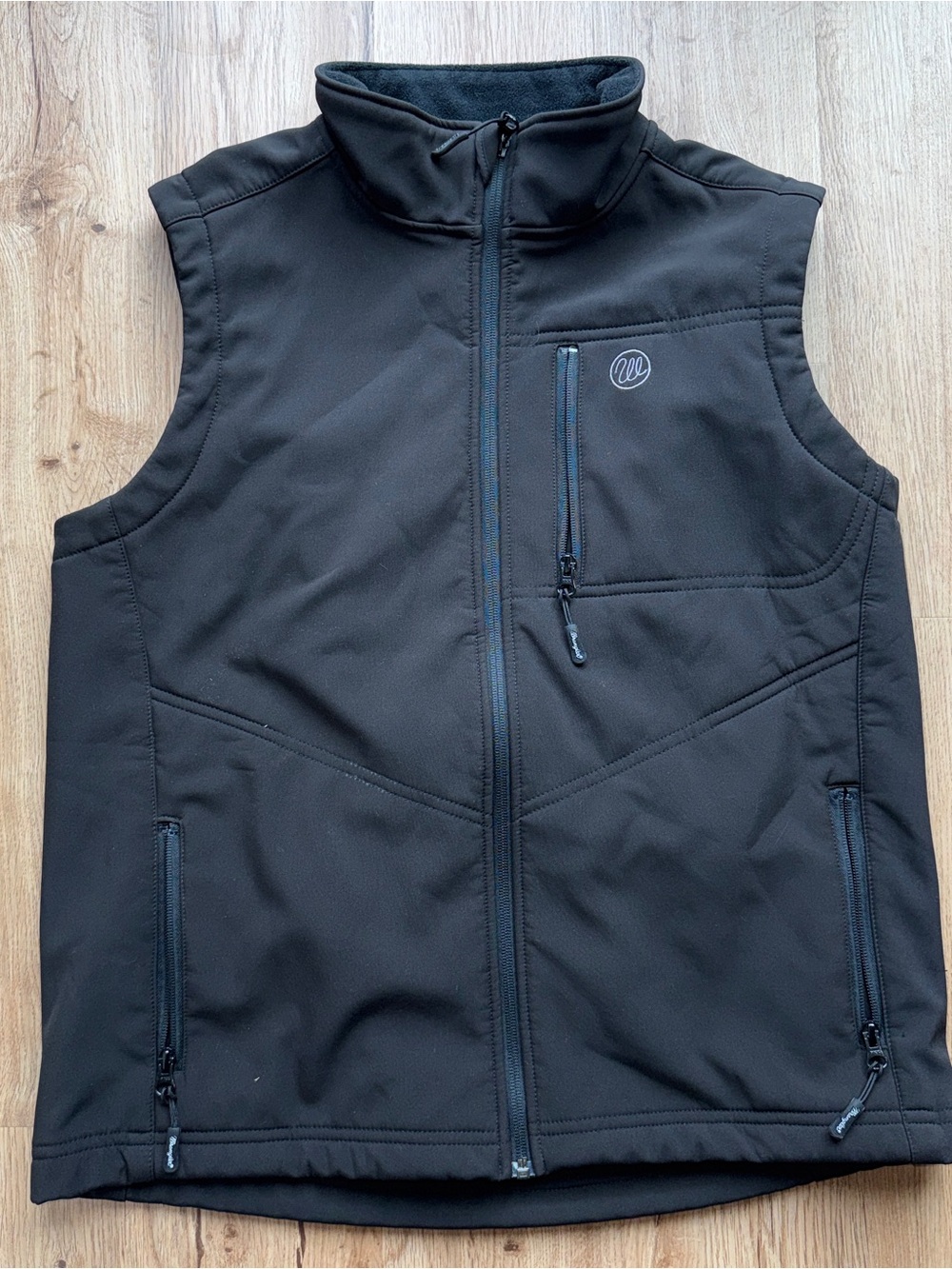 Wrangler Black Softshell Vest with Zip Pockets